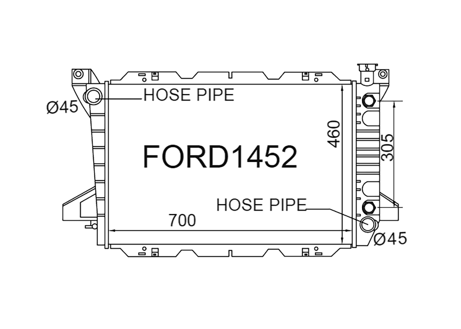 Fenix Cooling Radiator Ford Bronco IV & V & F-Series 4.9L 6Cyl 1987-1997 SR