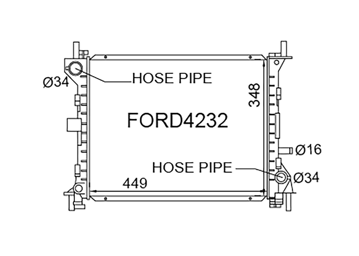 Fenix Cooling Radiator Ford Focus [CAK] 1.4L & 1.6L Petrol 1998-2001 SR