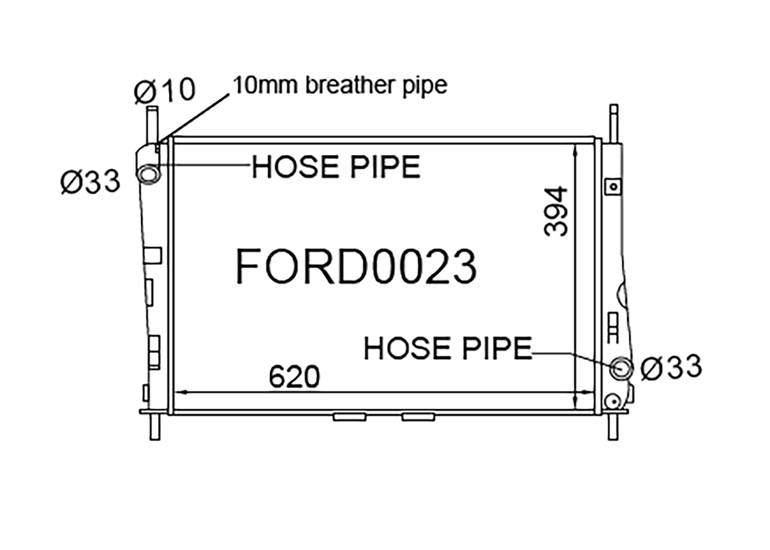 Fenix Cooling Radiator Ford Mondeo GE 1.8L & 2.0L Petrol 2000-2007 SR