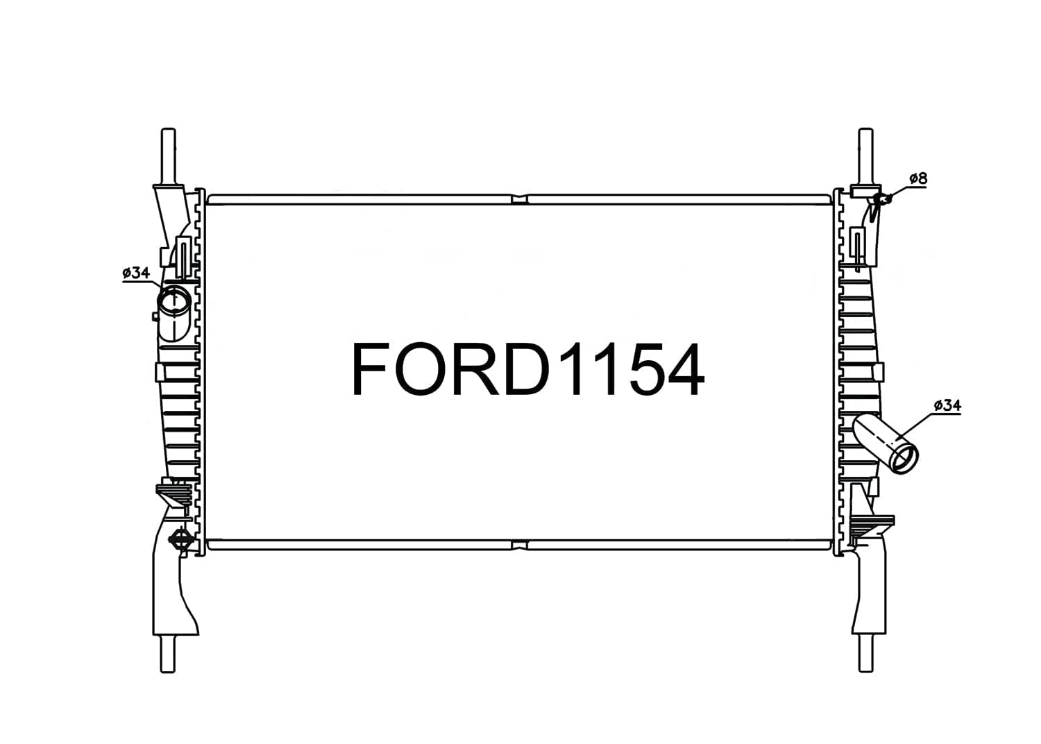 Fenix Cooling Radiator Ford Transit TT9 2.3L Petrol & 2.2L / 2.4L Diesel 2006-14 [Narrow] SR