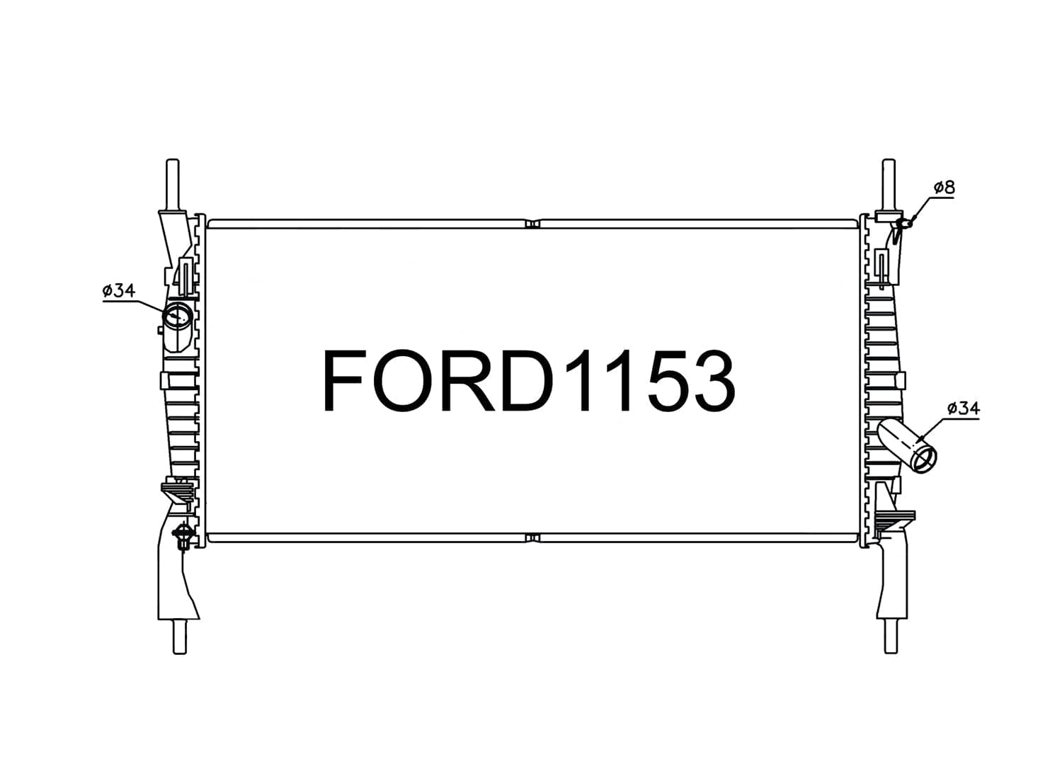 Fenix Cooling Radiator Ford Transit TT9 2.3L Petrol & 2.2L / 2.4L Diesel 2006-2014 [Wide] SR