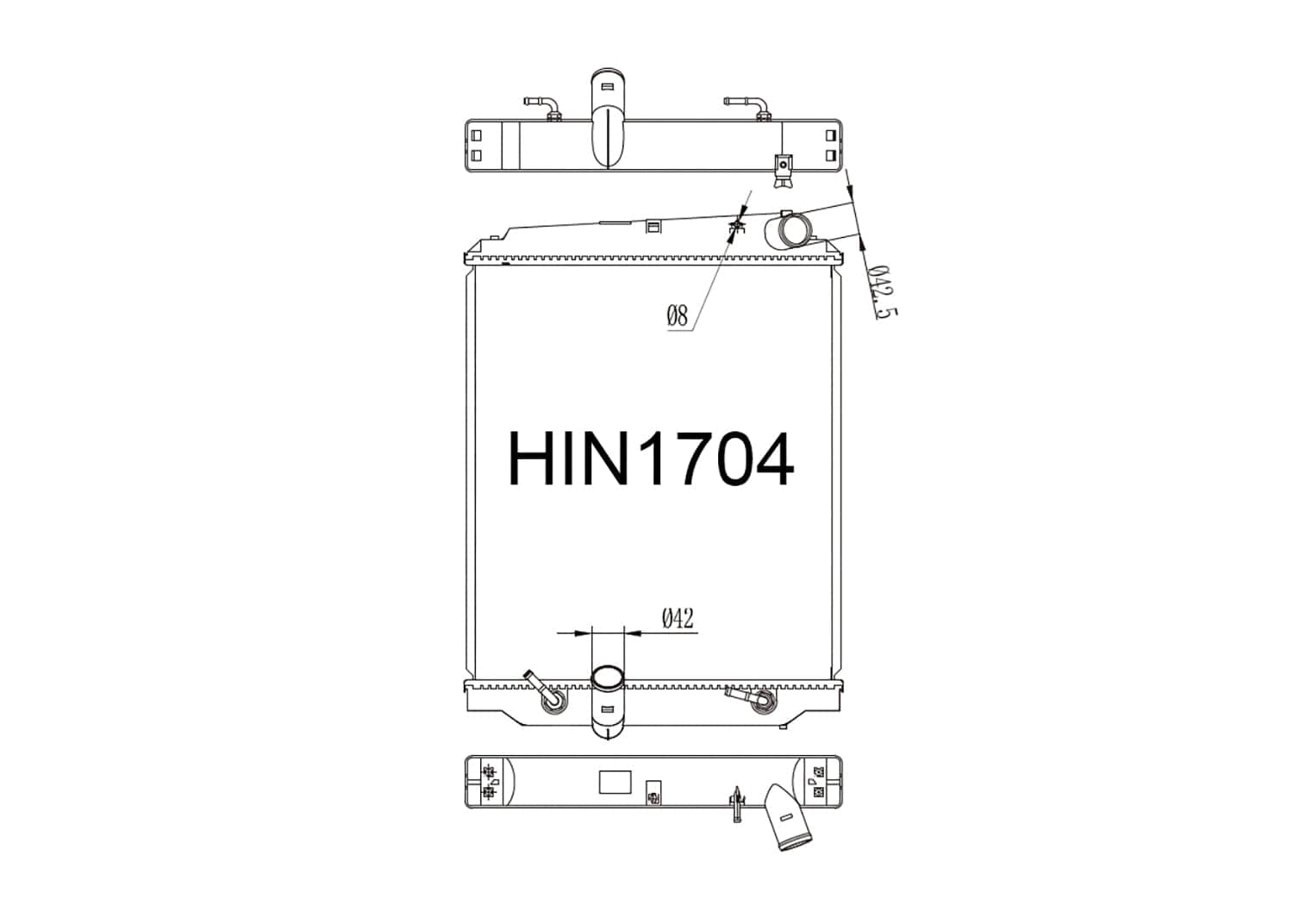 Fenix Cooling Radiator Hino Dutro XKU508, XZU344 & XZU354 4.0L Diesel 2007-2010 SR