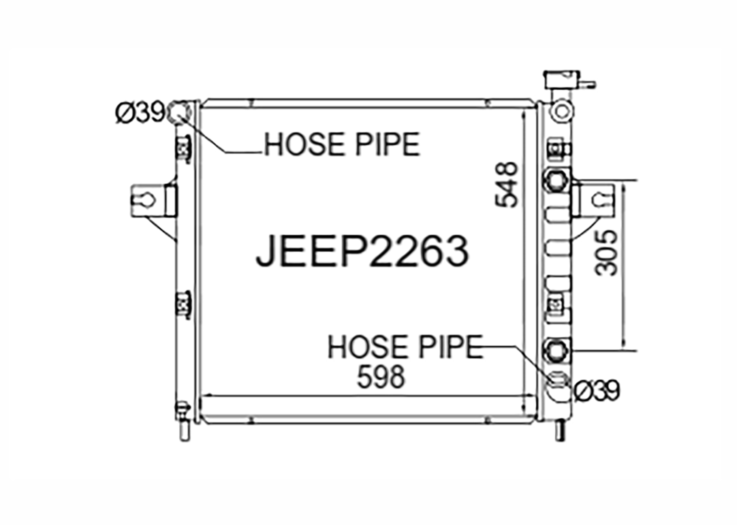 Fenix Cooling Radiator Jeep Grand Cherokee WJ 4.7L V8 Perol 1999-2000 [Tall] SR