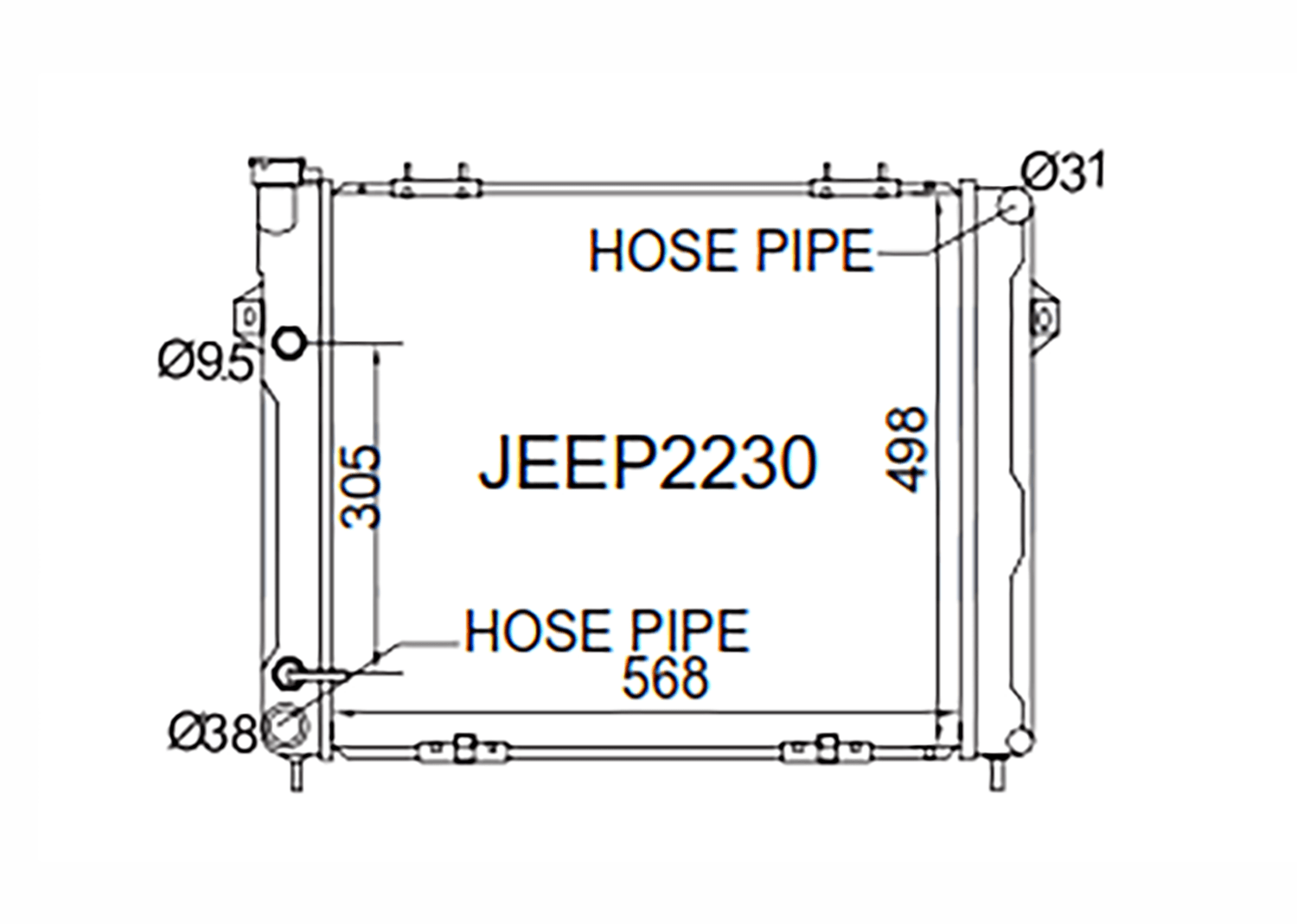 Fenix Cooling Radiator Jeep Grand Cherokee ZJ 4.0L Petrol 1993-1998 SR