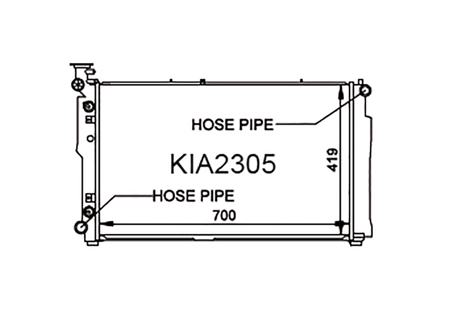 Fenix Cooling Radiator Kia Carnival KV-II 2.5L V6 1999-2005 SR
