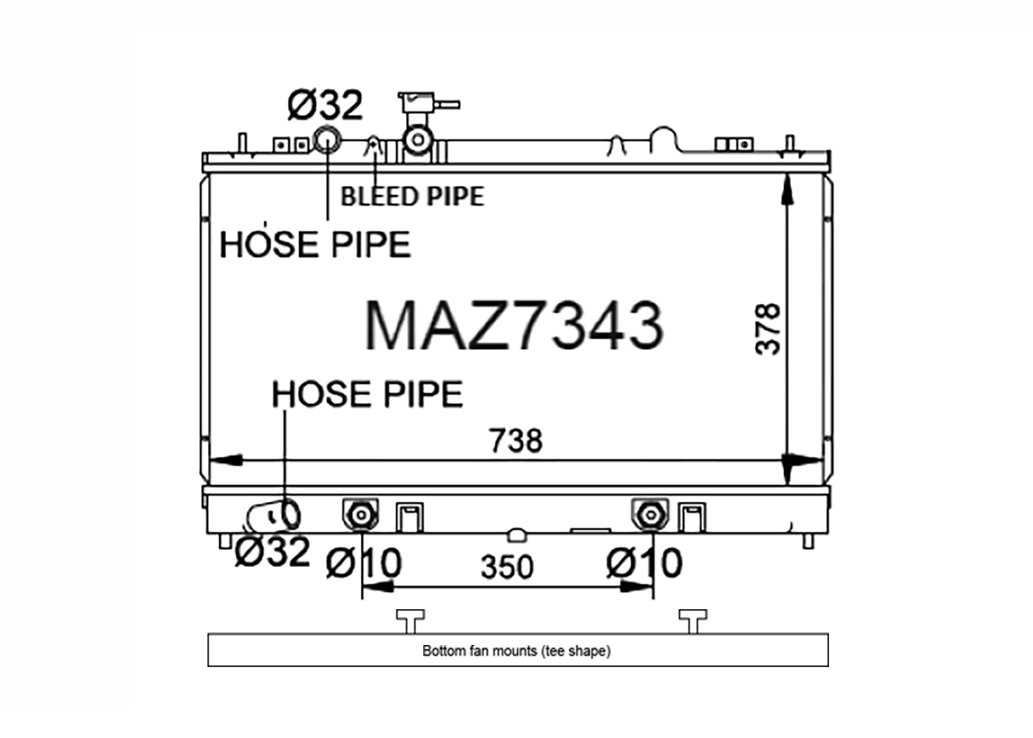 Fenix Cooling Radiator Mazda 6 / Atenza GG 1.8L & 2.0L / GH 2.0L 2005-2012 [With Bleed Pipe] SR