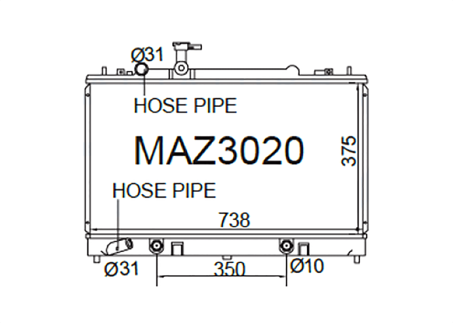 Fenix Cooling Radiator Mazda 6 / Atenza [GG] 4Cyl Petrol 2002-2008 [No Bleed Pipe] SR