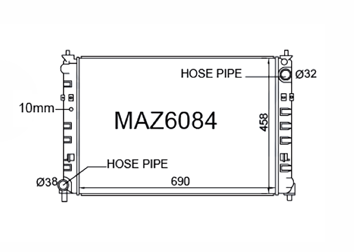 Fenix Cooling Radiator Mazda MPV LW 2.5L 6Cyl Petrol 1999-2006 SR