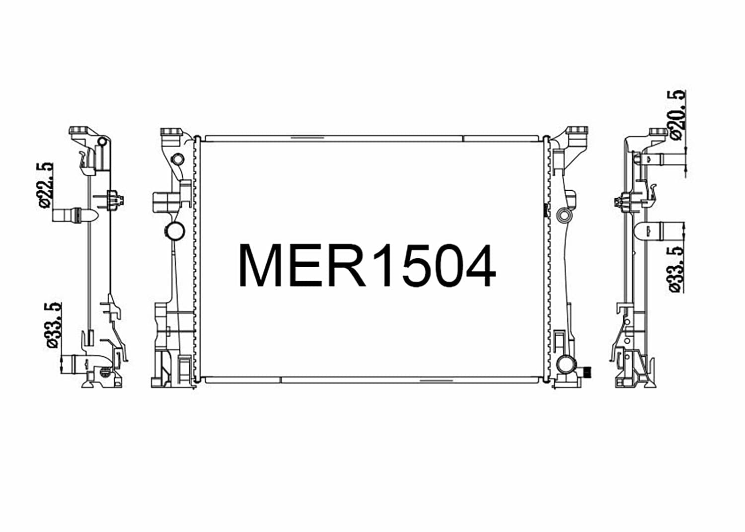 Fenix Cooling Radiator Mercedes A Class W176, B Class W246, CLA Class C117 & GLA Class X156 2012-19 SR