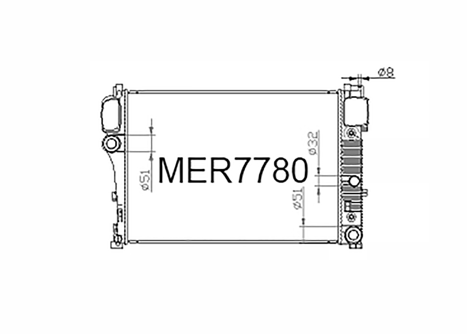 Fenix Cooling Radiator Mercedes CL Class W216 & S Class W221 Petrol & Diesel 2010-2014 [Large Pipe] SR