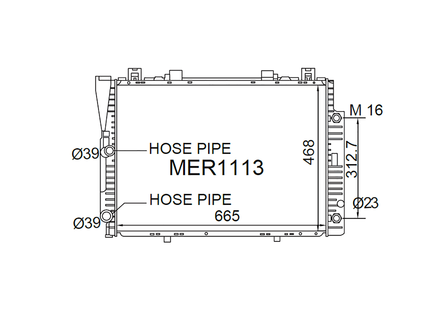 Fenix Cooling Radiator Mercedes S Class 280 / 300 / 320 W140 6Cyl Petrol 1992-1998 SR