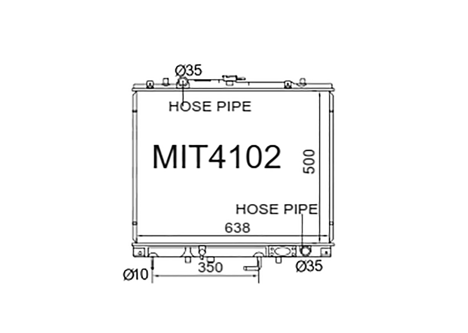 Fenix Cooling Radiator Mitsubishi Challenger 2.8L Diesel 1998-2008 [Straight Pipe] SR