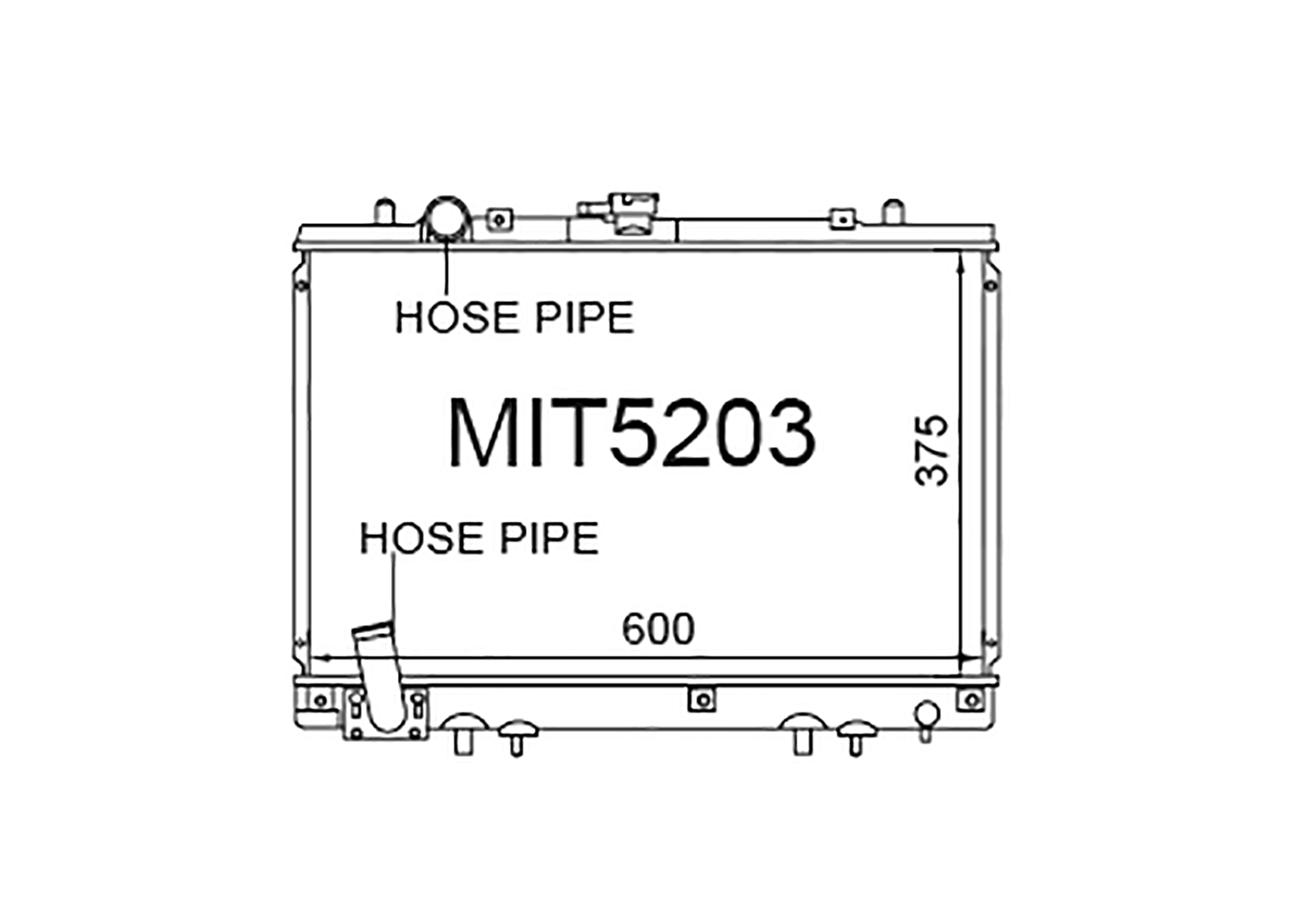 Fenix Cooling Radiator Mitsubishi Triton / L200 MK 3.0L Petrol 1996-2006 [Angled Pipe] SR