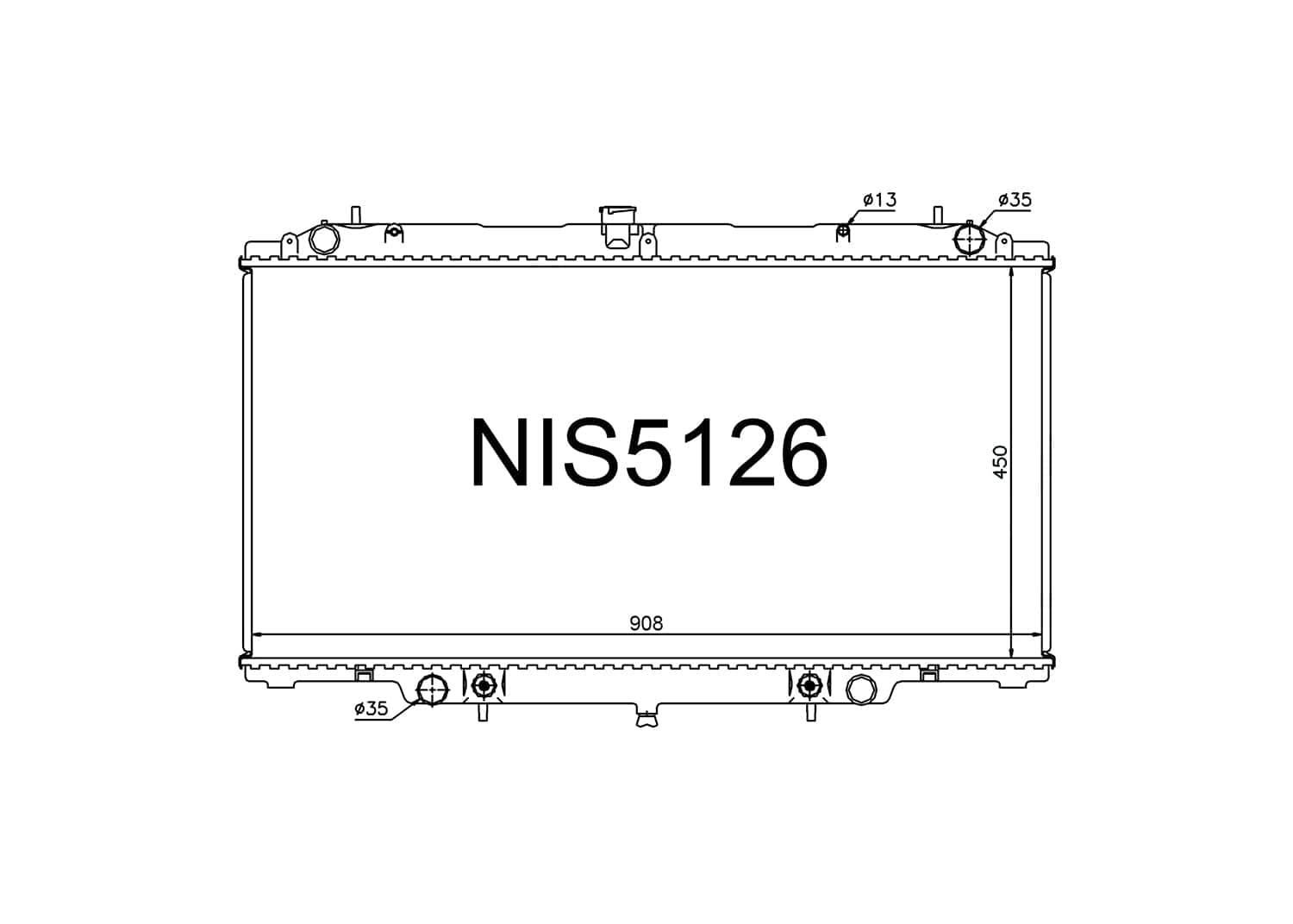 Fenix Cooling Radiator Nissan Patrol / Safari GU Y61 2.8L & 3.0L Diesel 1997-2002 [With Bleed Pipe] SR
