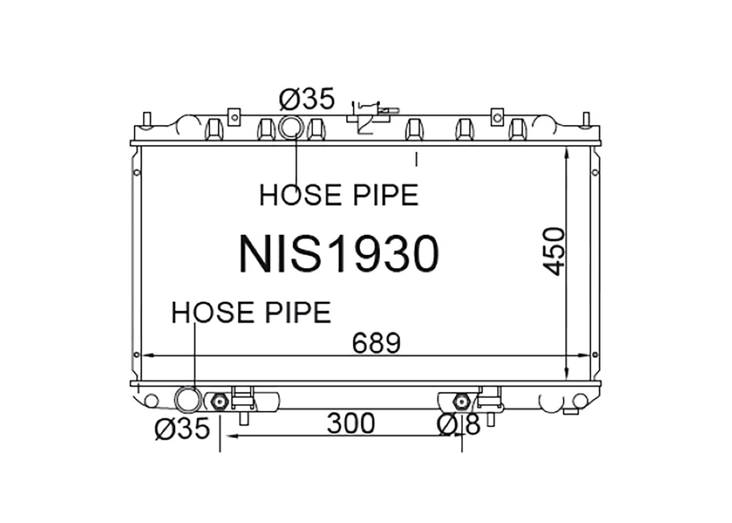 Fenix Cooling Radiator Nissan Presage U30 / Liberty M12 / Serena C24 / Bassara JU30 / X-Trail T30 1998-2005 [16mm] SR