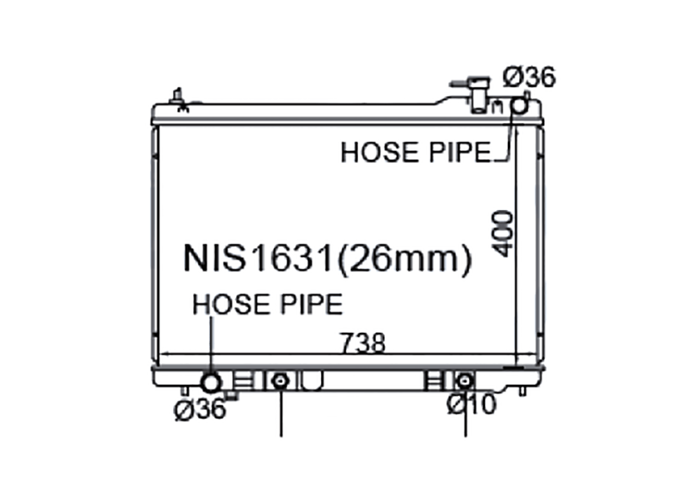 Fenix Cooling Radiator Nissan Skyline V35 [Series 2] / CV35 350GT & Stagea M35 3.5L Petrol 2003-2007 SR