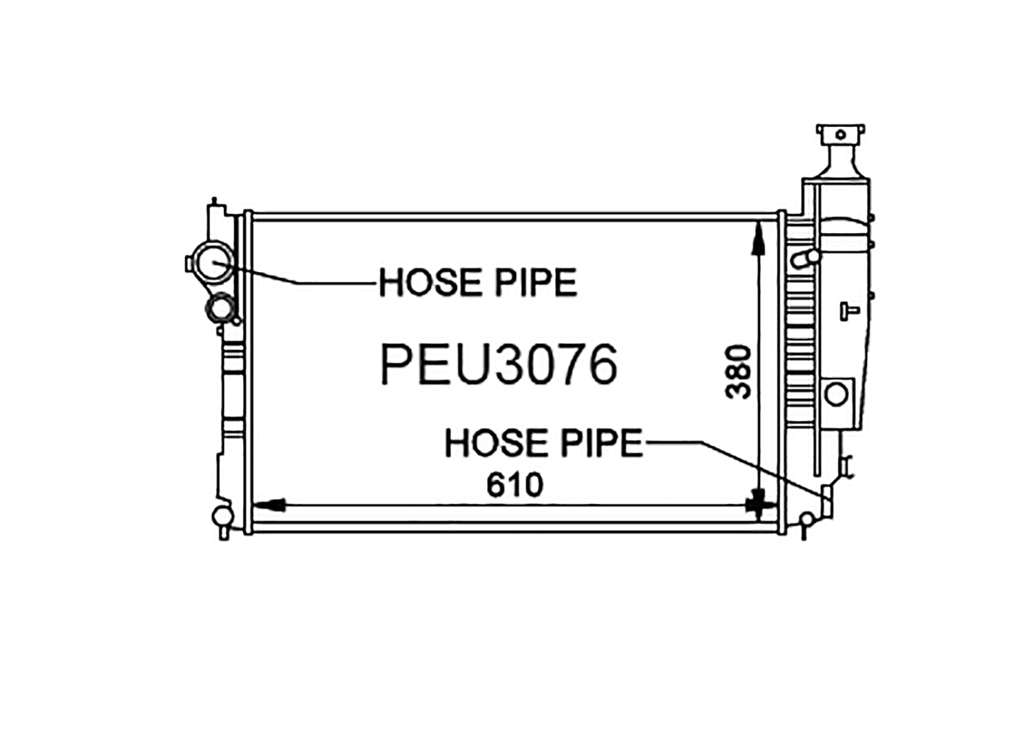 Fenix Cooling Radiator Peugeot 405 Petrol & Diesel 1992-1997 [44mm Pipes] SR