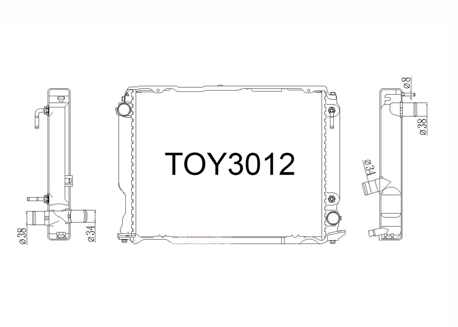Fenix Cooling Radiator Plastic-Alloy Toyota Hiace Super Custom KZH100 3.0L Diesel 1994-2004 SR
