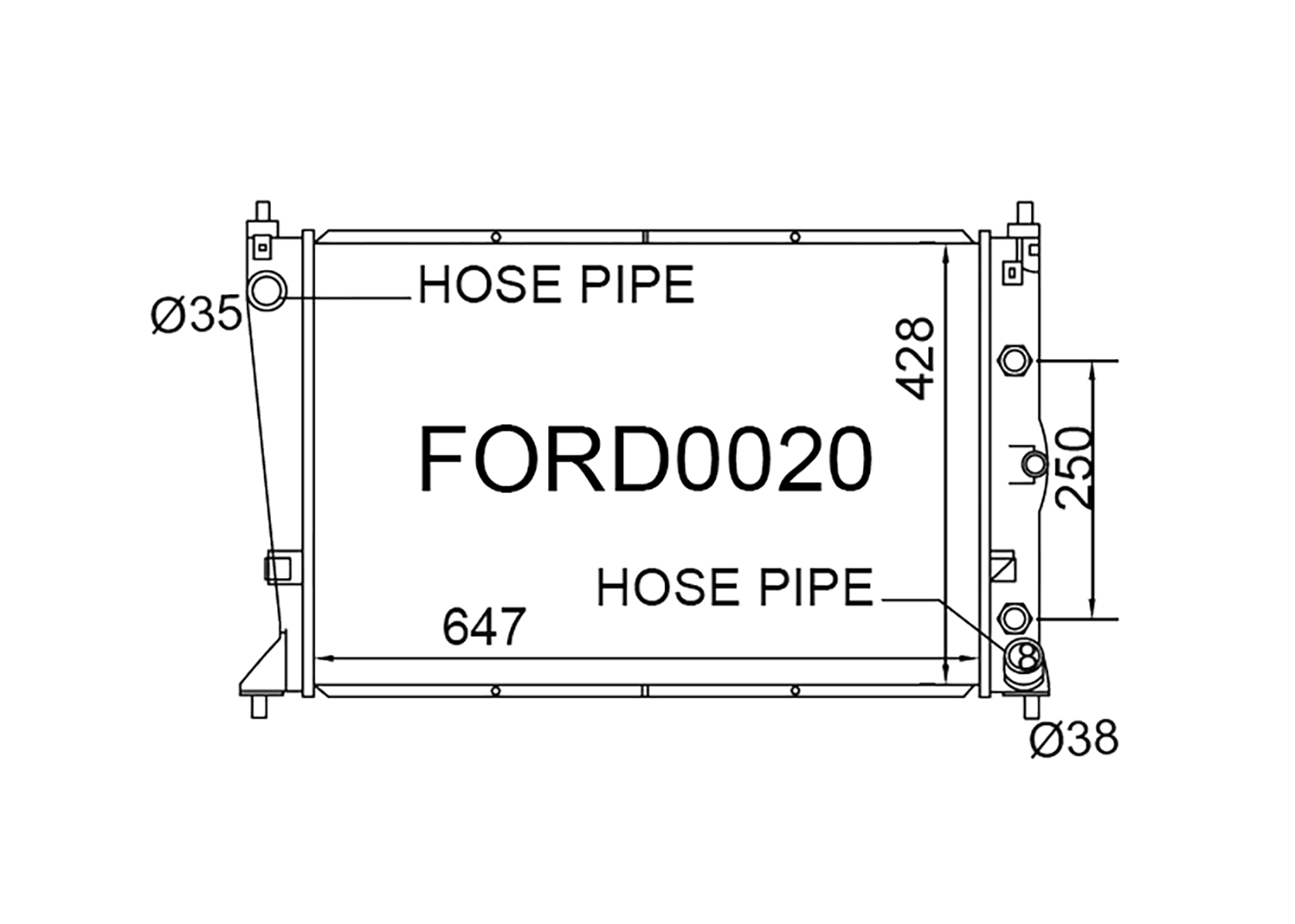 Fenix Cooling Radiator Standard [26mm] Ford Falcon BA / BF 6Cyl & V8 & Territory SX / SY Petrol 2002-2011 SR