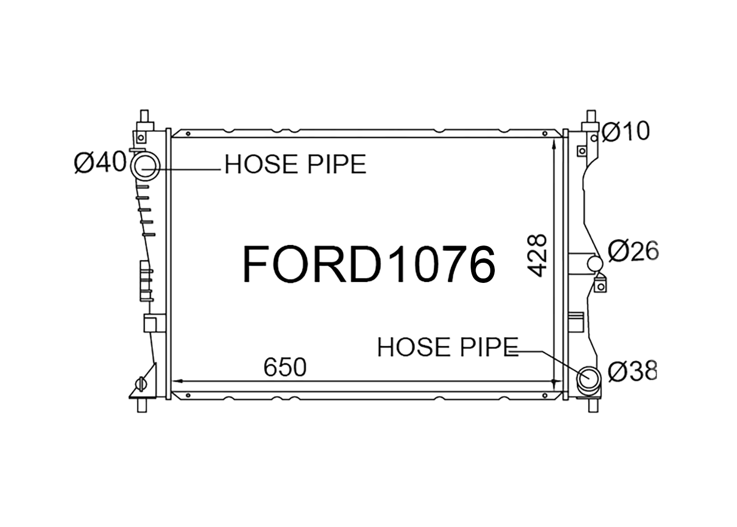 Fenix Cooling Radiator Standard [26mm] Ford Falcon FG & Territory SZ 6Cyl & V8 Petrol 2008-2014 SR