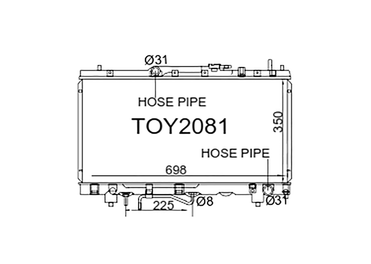 Fenix Cooling Radiator Toyota Caldina ST210 & Corona ST190 1.8L & 2.0L Petrol 1997-2002 [Non-Turbo] SR