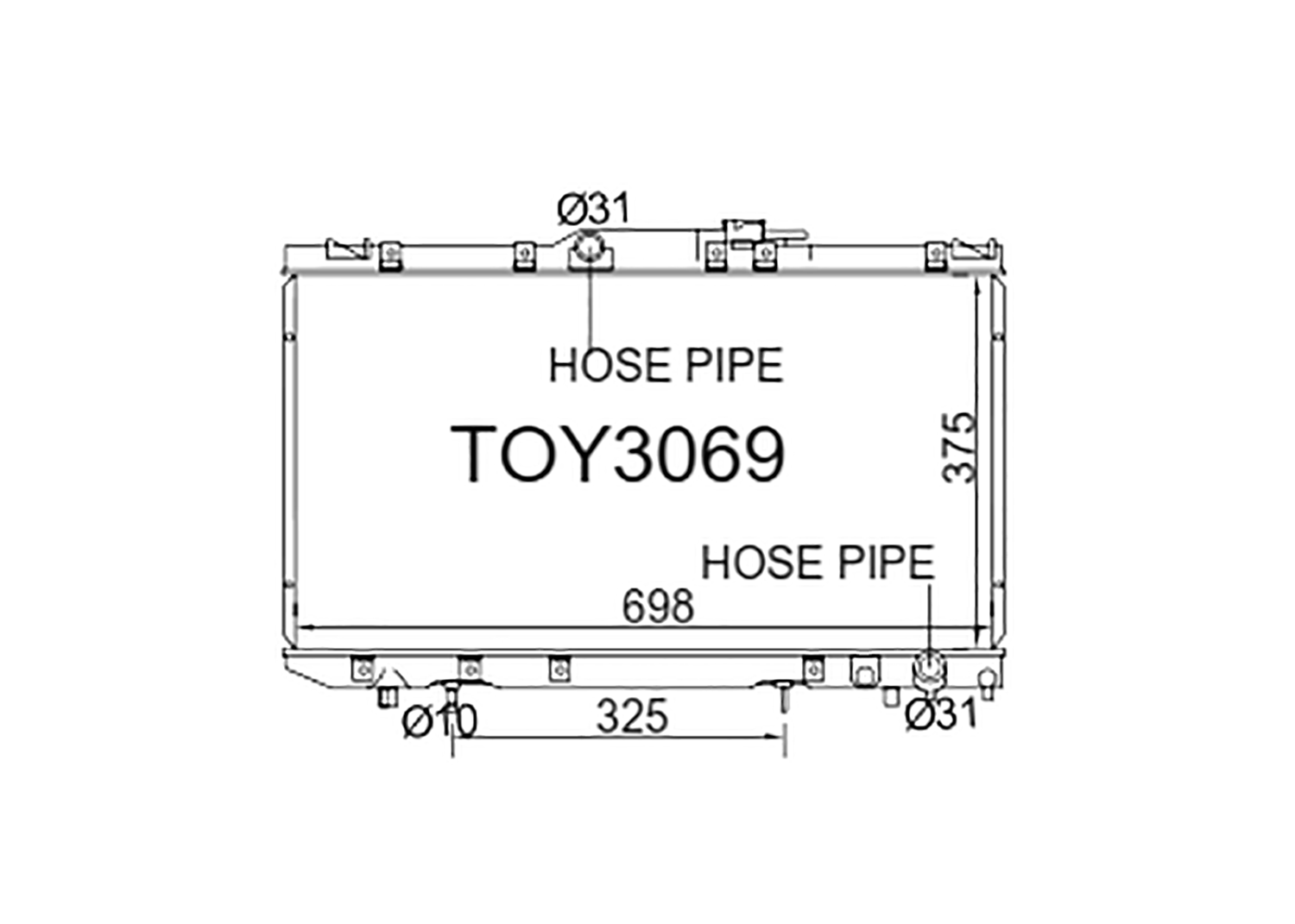 Fenix Cooling Radiator Toyota Corona & Caldina CT190 Diesel 1992-1997 SR