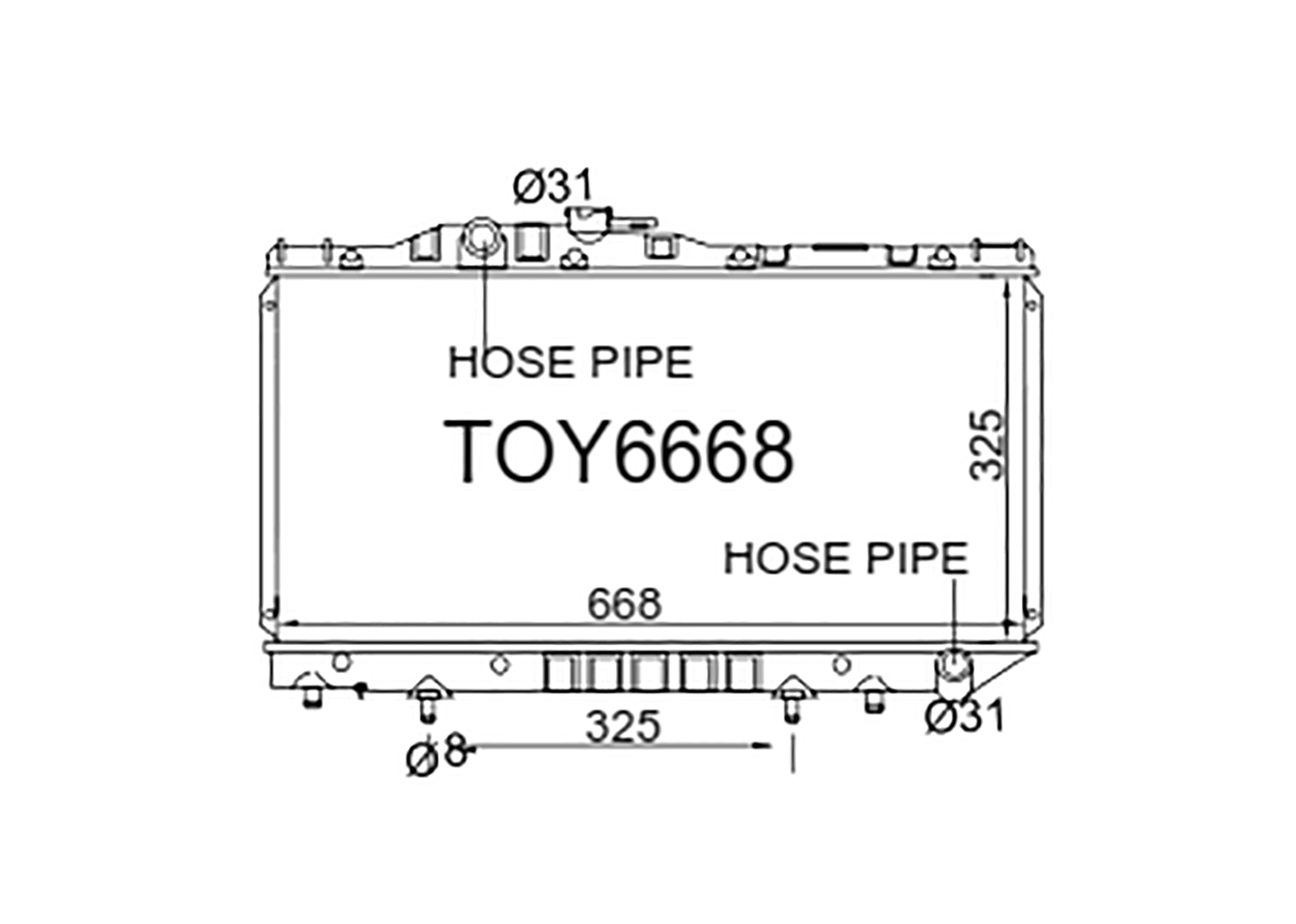 Fenix Cooling Radiator Toyota Corona ST170 1.8L & 2.0L Petrol 1987-1992 [Square Tank] SR