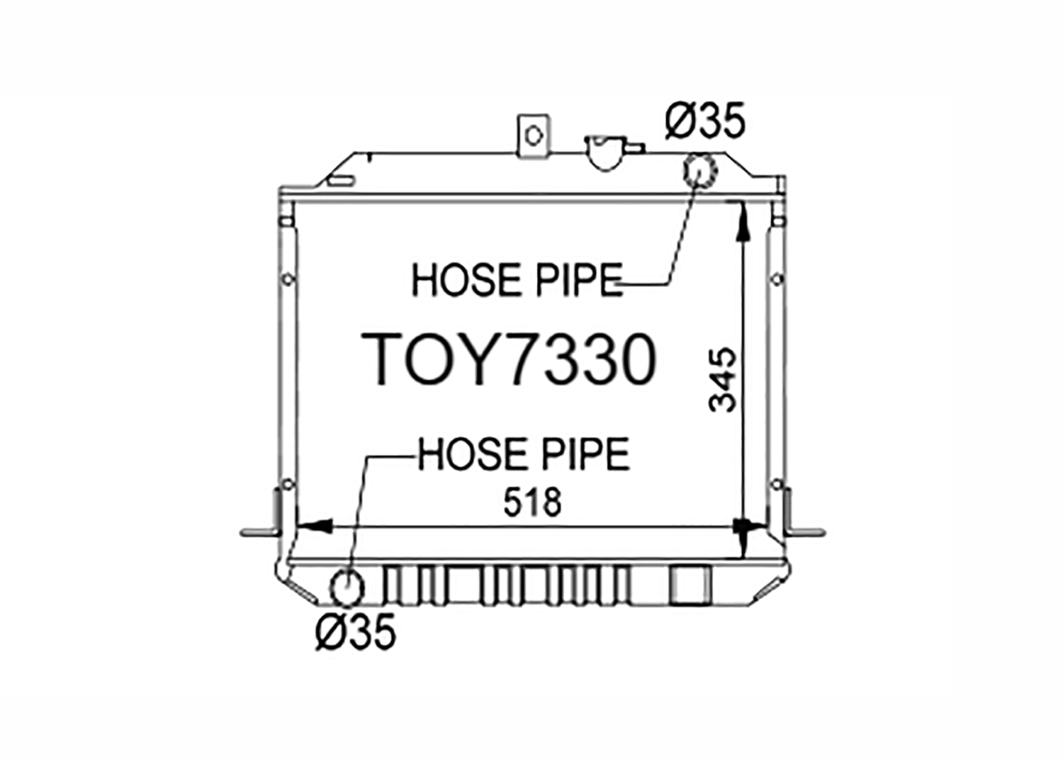 Fenix Cooling Radiator Toyota Hiace YH50 / YH60 1.8L Petrol 1983-1989 SR