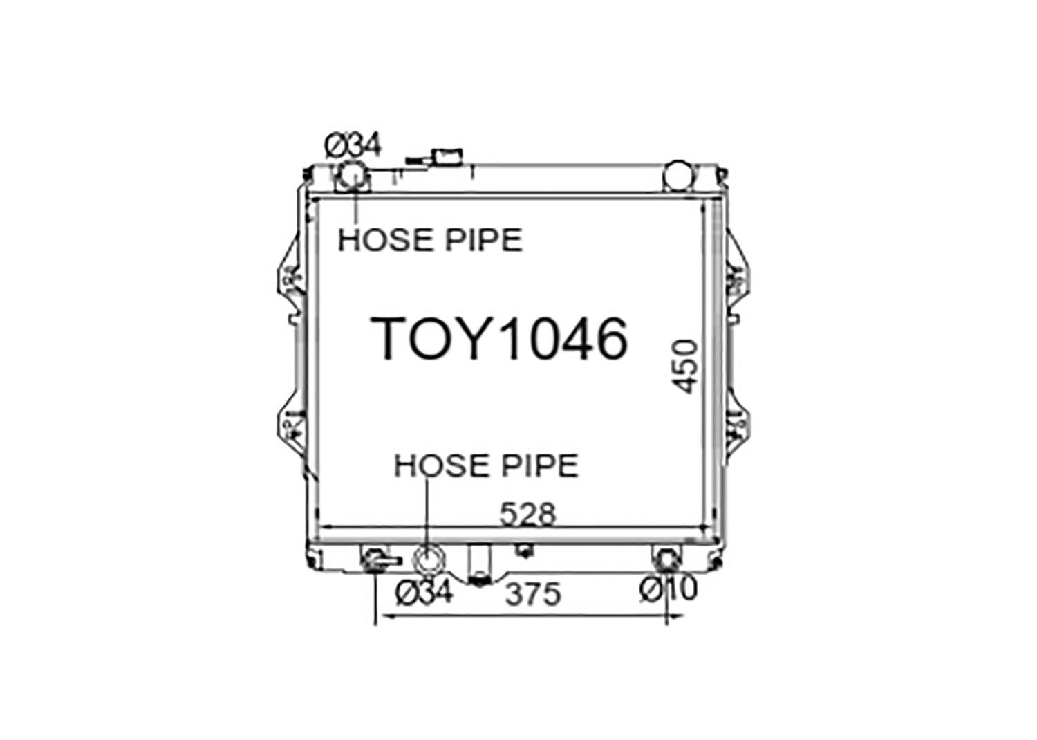 Fenix Cooling Radiator Toyota Hilux 2.4L Diesel 1997-2001 SR