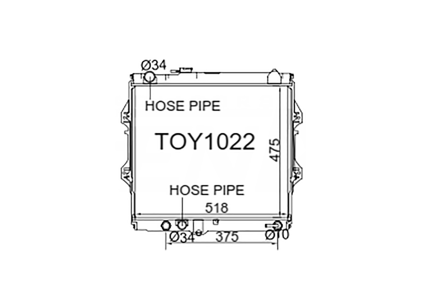 Fenix Cooling Radiator Toyota Hilux 3.0L [5L] Diesel 1997-2005 [Straight Lower Pipe] SR