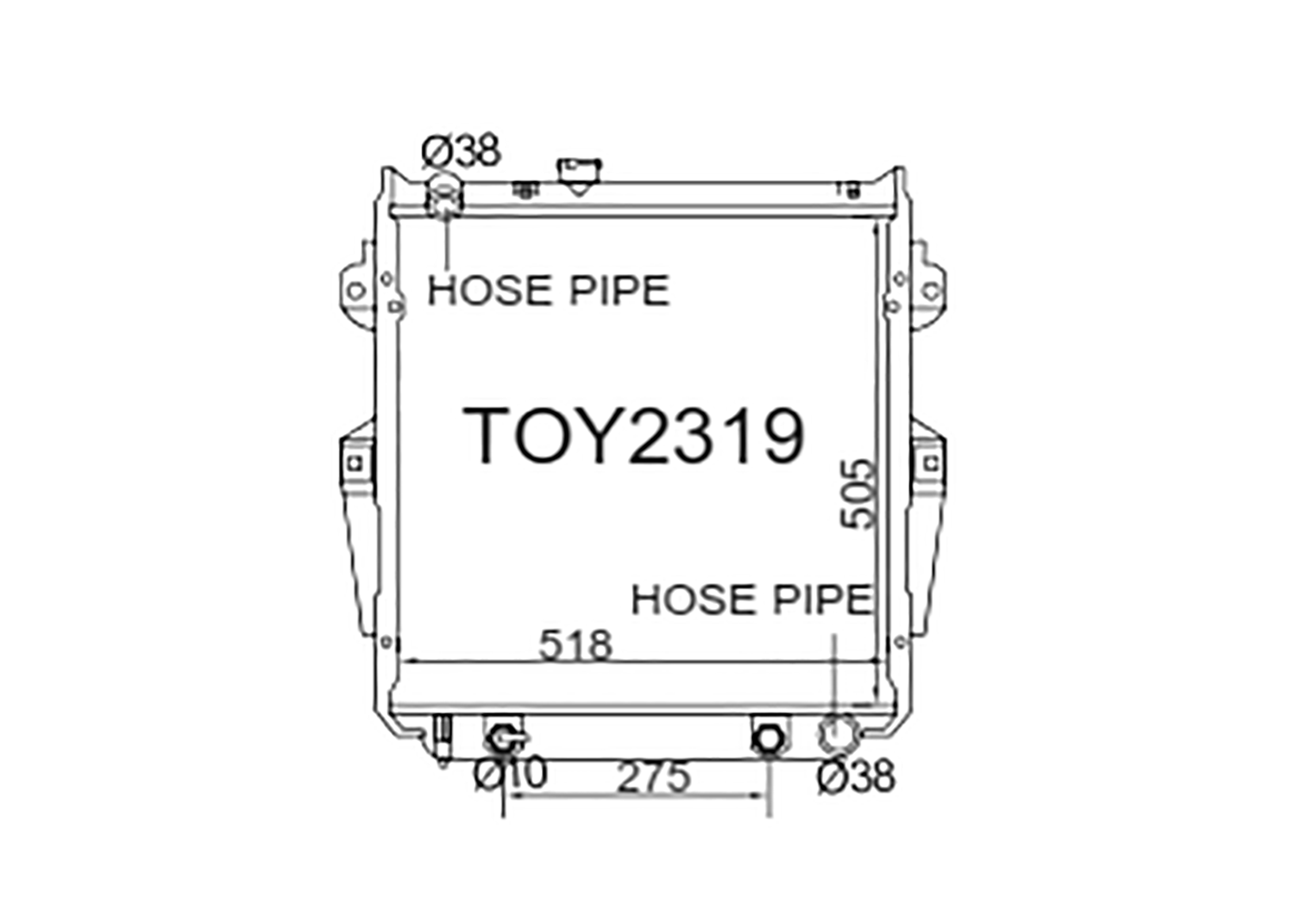 Fenix Cooling Radiator Toyota Land Cruiser  KZJ71, KZJ78 3.0L Diesel 1993-1996 SR