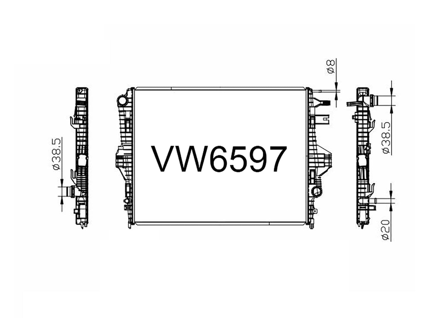 Fenix Cooling Radiator Volkswagen Touareg 7P 4.2 FSI V8 Petrol 2010-2018 SR