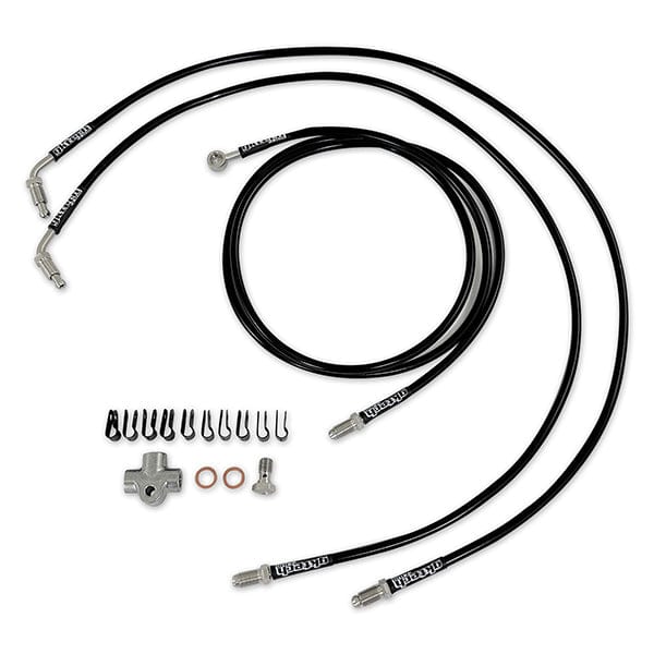 GKTech 2 pot Nissan stand alone SS braided brake line kit (2POT-LINE)
