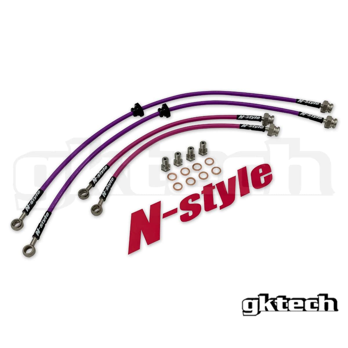 GKTECH N-Style S13/180sx braided brake lines (Front & Rear set) SR