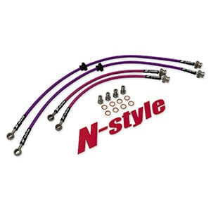 GKTech N-Style S13, 180SX braided brake lines (Front & Rear set) (S13X-BRKEN)