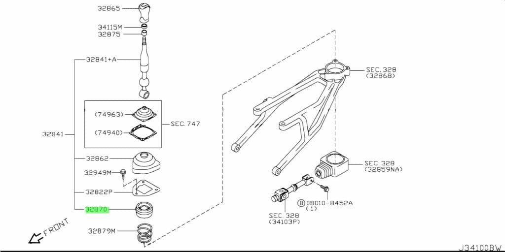 GKTECH OEM Nissan Z33/V35/Z34 shifter ball socket cup - 32870AC800 SR