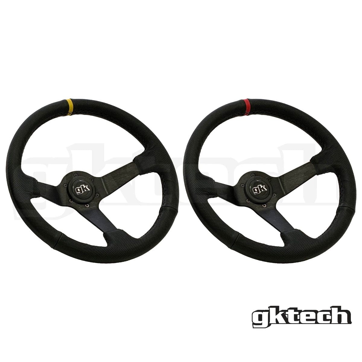 GKTECH Steering wheel 350mm Deep dished perforated leather SR