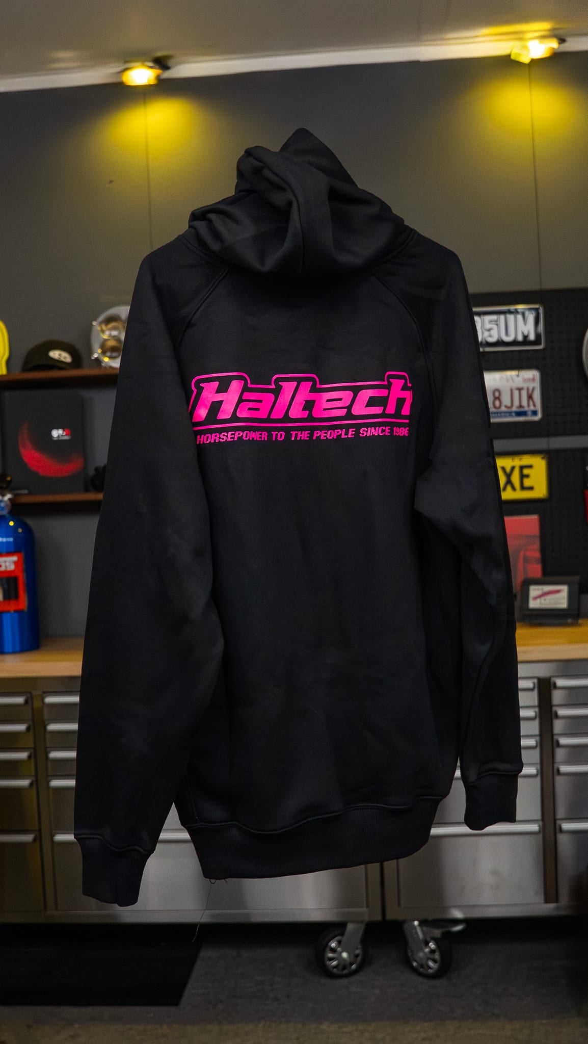 Haltech Apparel & Merchandise Haltech "Classic" Hoodie Black with Pink Logo (HT-330300PK) SR