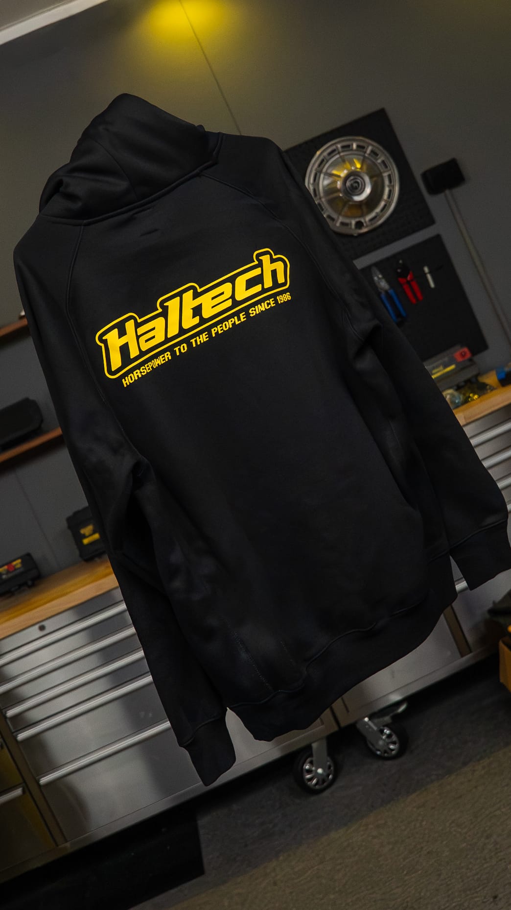 Haltech Apparel & Merchandise Haltech "Classic" Hoodie Black with Yellow Logo (HT-330300YL) SR