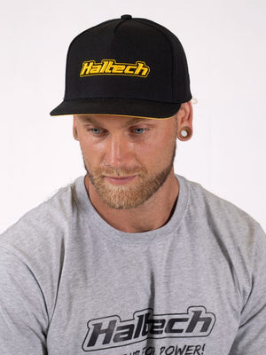 Haltech Snapback Cap Black with Yellow Logo (HT-301001)