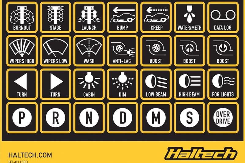 HALTECH CAN Keypad Label Set HALTECH CAN Keypad Label Set SR