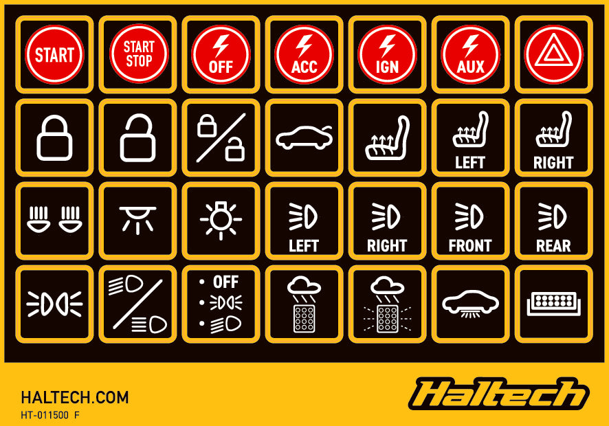 Haltech Engine Management CAN Keypad Label Set Haltech CAN Keypad Label Set (HT-011500) SR