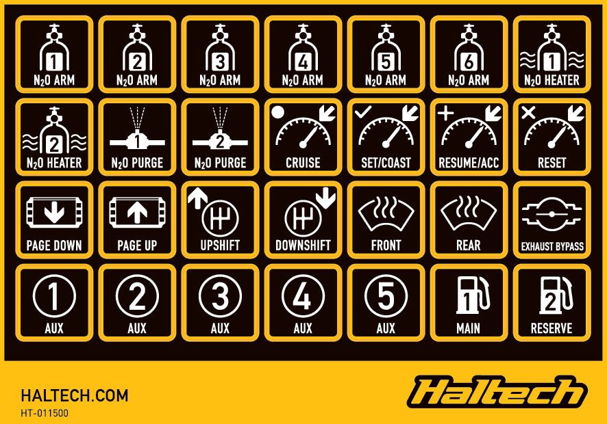 Haltech Engine Management CAN Keypad Label Set Haltech CAN Keypad Label Set (HT-011500) SR