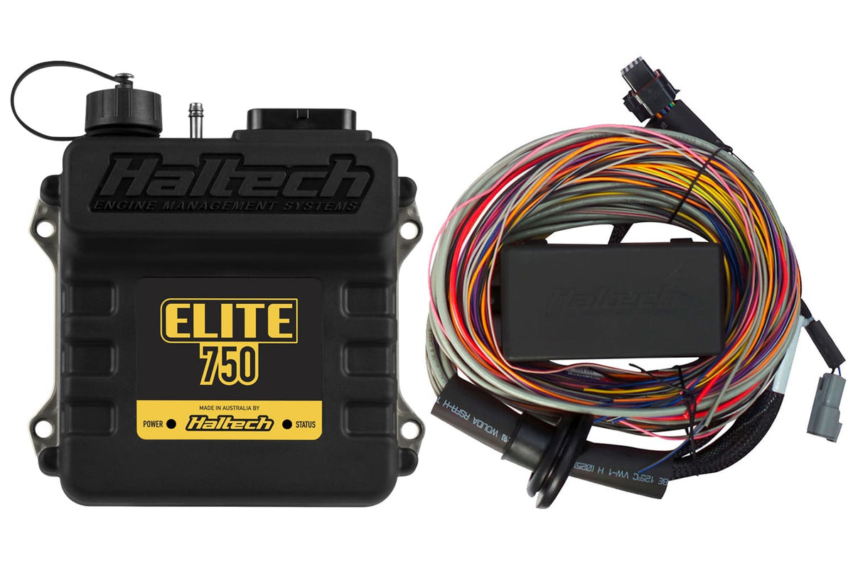 Haltech Engine Management Elite 750 + Premium Universal Wire-in Harness Kit Length: 2.5m (8') Haltech Elite 750 + Premium Universal Wire-in Harness Kit (HT-150604) SR