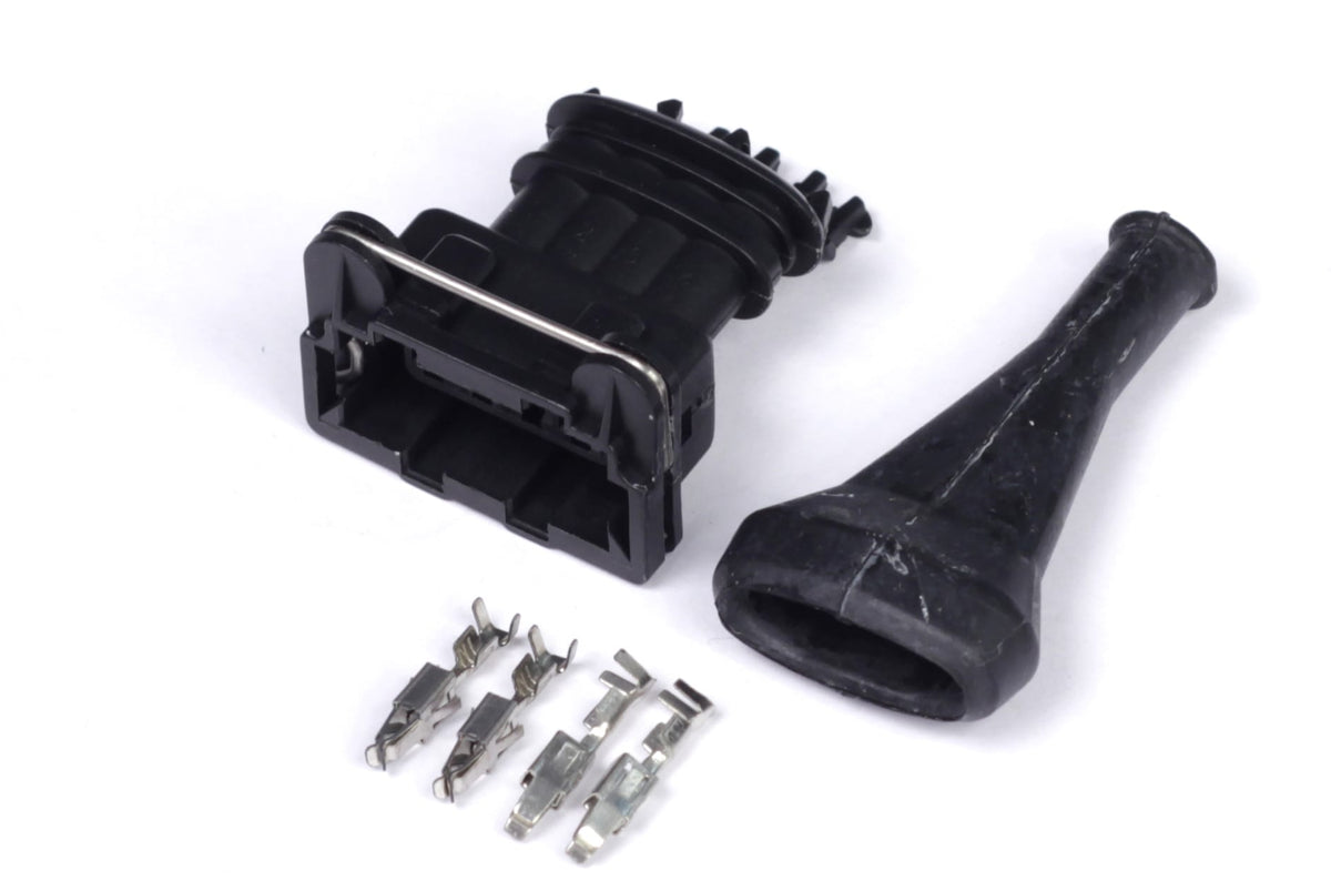 Haltech Plugs & Pins Plug and Pins Only - Bosch 4 Pin Junior Timer Female Connector Haltech Plug and Pins Only - Bosch 4 Pin Junior Timer Female Connector (HT-030311) SR