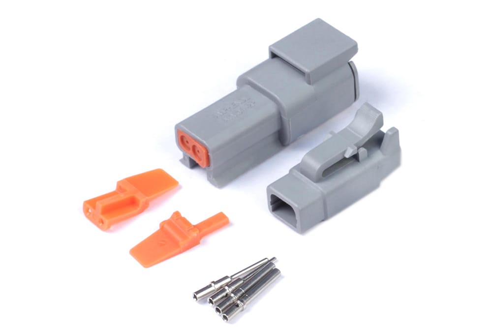 Haltech Plugs & Pins Plug and Pins Only - Matching Set of Deutsch DTM-2 Connectors (7.5 Amp) Haltech Plug and Pins Only - Matching Set of Deutsch DTM-2 Connectors (7.5 Amp) (HT-031012) SR