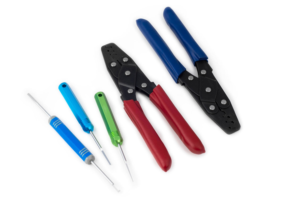 Haltech Terminal Tools Dual Crimper Set Inc 3 pin removal tools Haltech Dual Crimper Set Inc 3 pin removal tools (HT-070300) SR