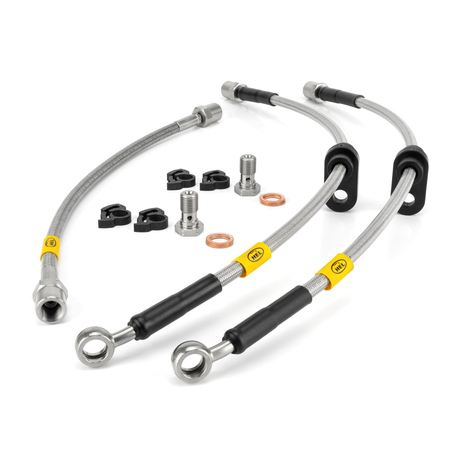 Hel Performance Braided Brake Lines - Car Ford Escort MK2 1.1 Front Discs 1975-1980 Brake Lines HEL Stainless Steel Braided SR