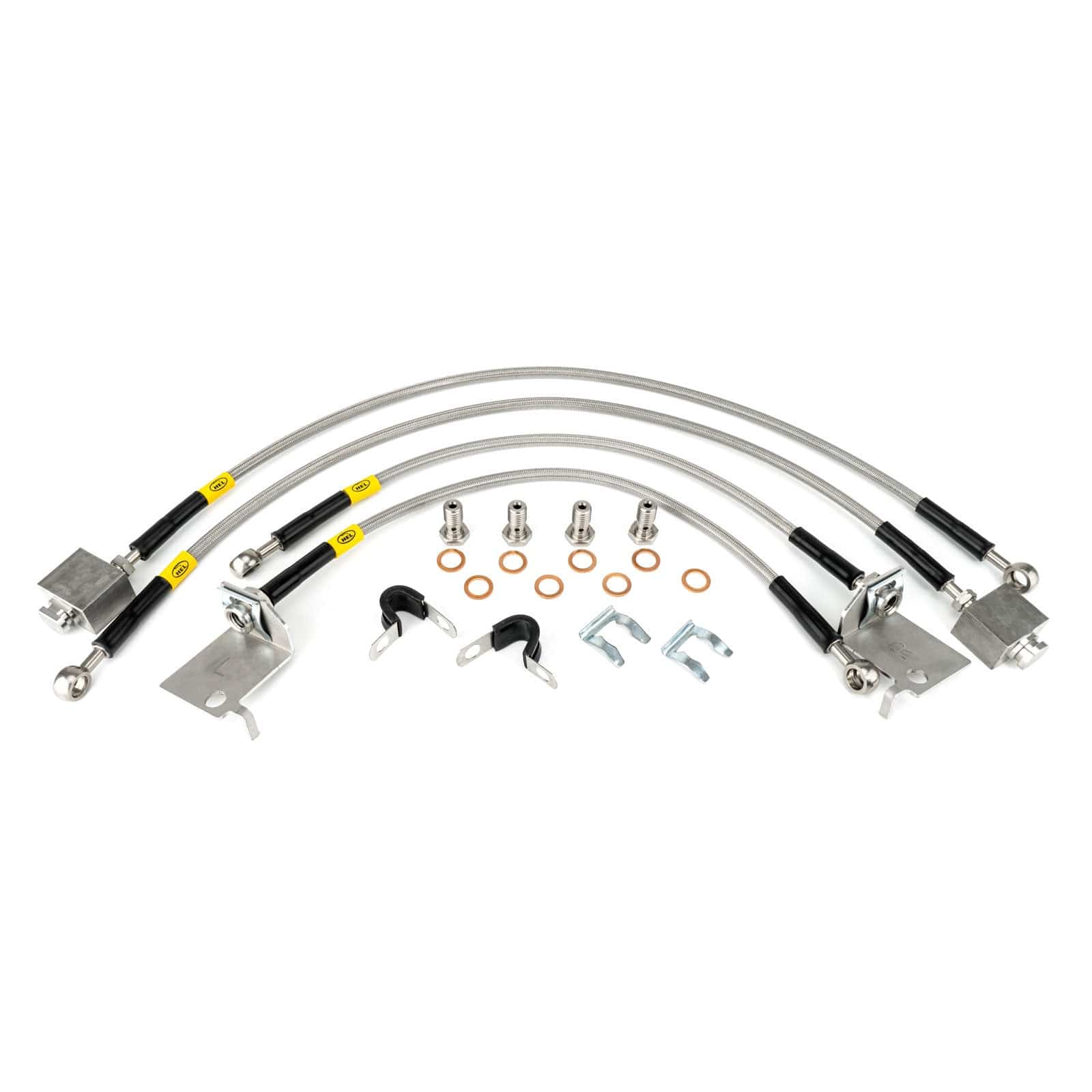 Hel Performance Braided Brake Lines - Car Ford Mustang 6th Gen All Engines 2015- Brake Lines HEL Stainless Steel Braided SR