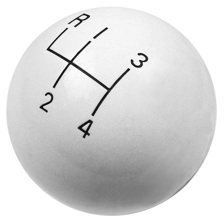HURST 4 Speed, White High Gloss, 3/8"-16 Thread Size Hurst Classic Shifter Knob HU1630003 SR